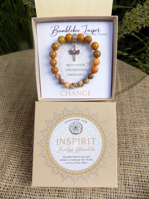 Bumblebee Jasper INSPIRIT Energy Bracelet w/ Box