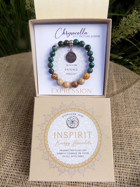 Chrysocolla INSPIRIT Energy Bracelet w/ Box
