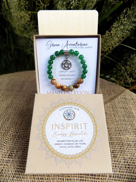Green Aventurine INSPIRIT Energy Bracelet w/ Box