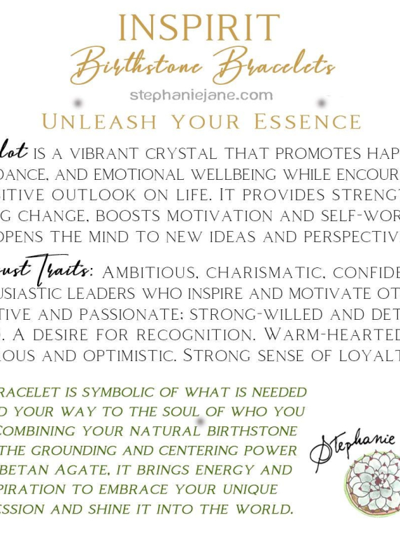 AUGUST Birthstone Bracelet - Peridot
