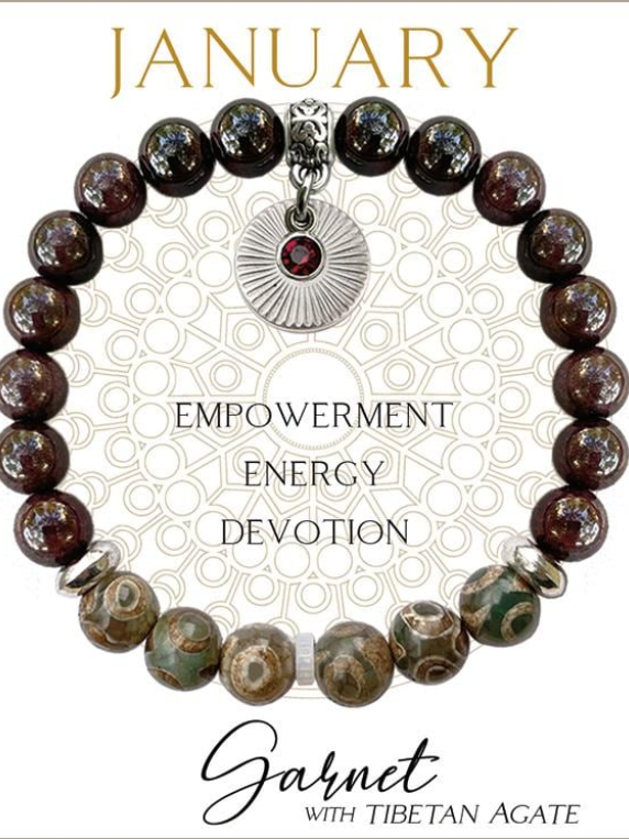 JANUARY Birthstone Bracelet - Garnet