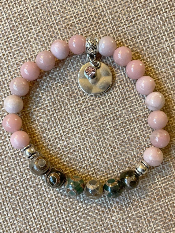 OCTOBER Birthstone Bracelet - Pink Opal