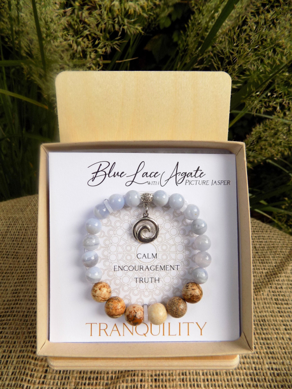 Blue Lace Agate Inspirit Energy Bracelet - TRANQUILITY