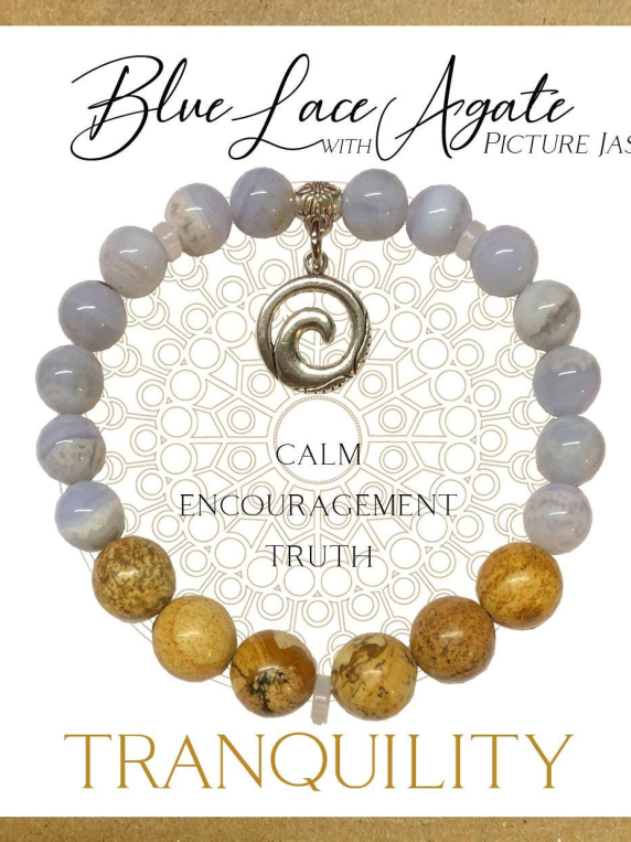 Blue Lace Agate Inspirit Energy Bracelet - TRANQUILITY