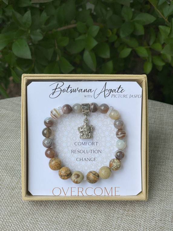 Botswana Agate Inspirit Energy Bracelet - OVERCOME