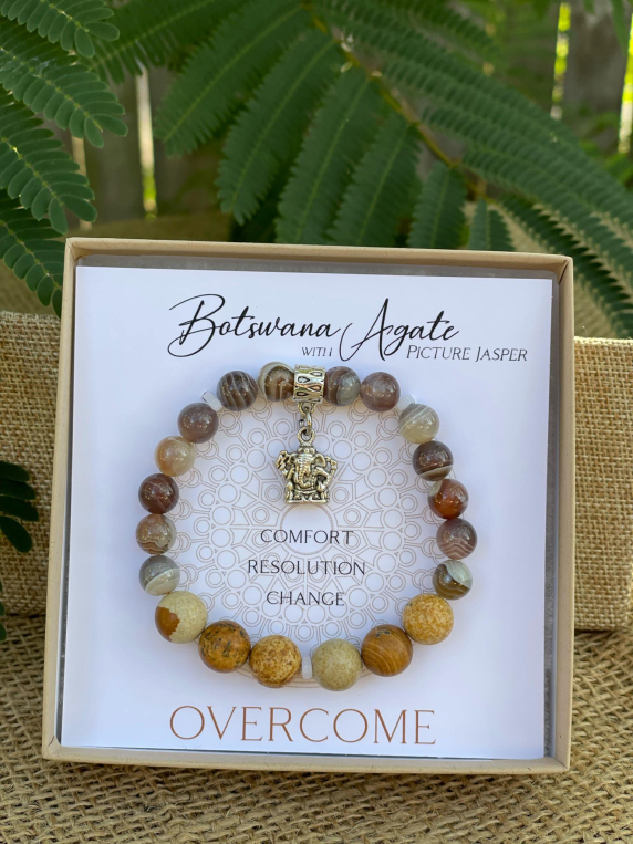 Botswana Agate Inspirit Energy Bracelet - OVERCOME