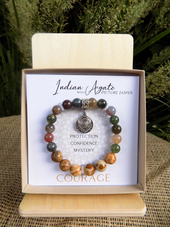 Indian Agate Inspirit Energy Bracelet - COURAGE