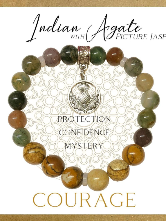 Indian Agate Inspirit Energy Bracelet - COURAGE