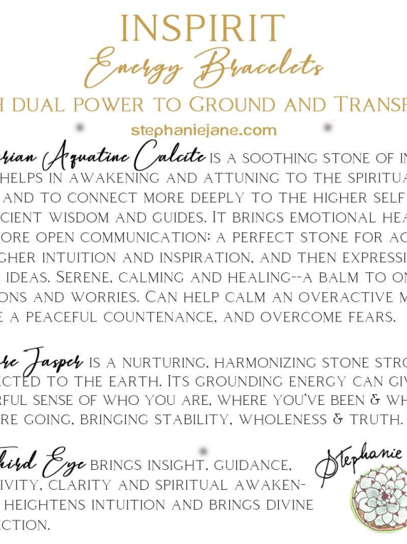 Lemurian Aquatine Calcite Inspirit Energy Bracelet - INSIGHT