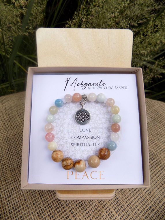 Morganite Inspirit Energy Bracelet - PEACE