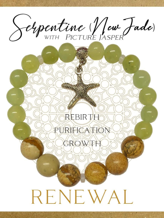 Serpentine (New Jade) Inspirit Energy Bracelet - RENEWAL