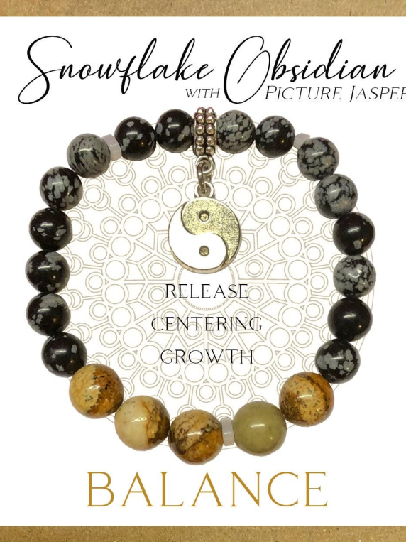 Snowflake Obsidian Inspirit Energy Bracelet - BALANCE