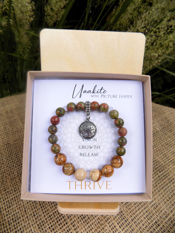 Unakite Inspirit Energy Bracelet - THRIVE