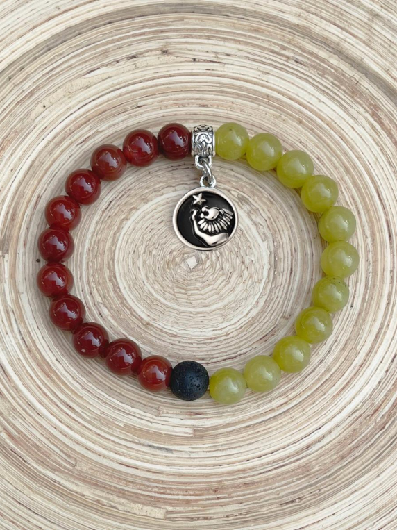 LEO Zodiac Bracelet - Carnelian/Peridot