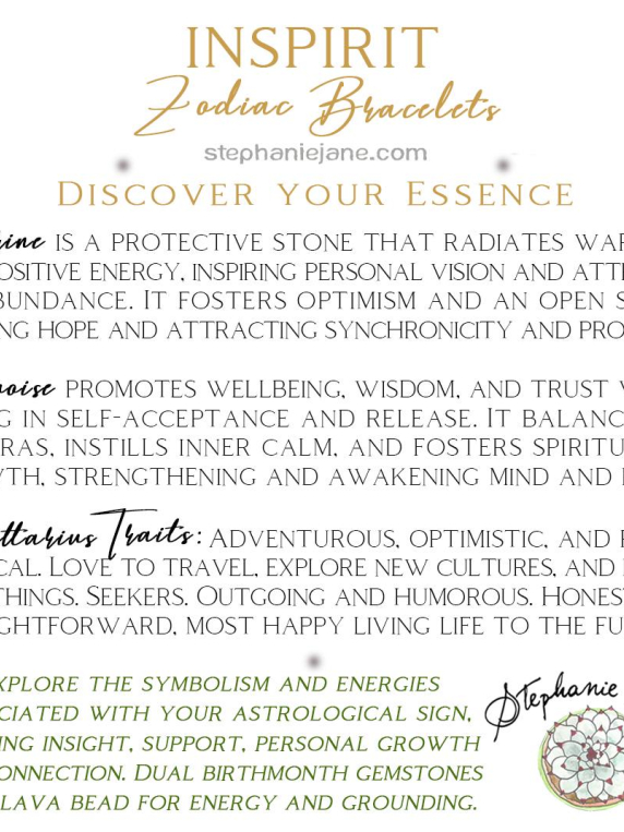SAGITTARIUS Zodiac Bracelet - Citrine/Turquoise