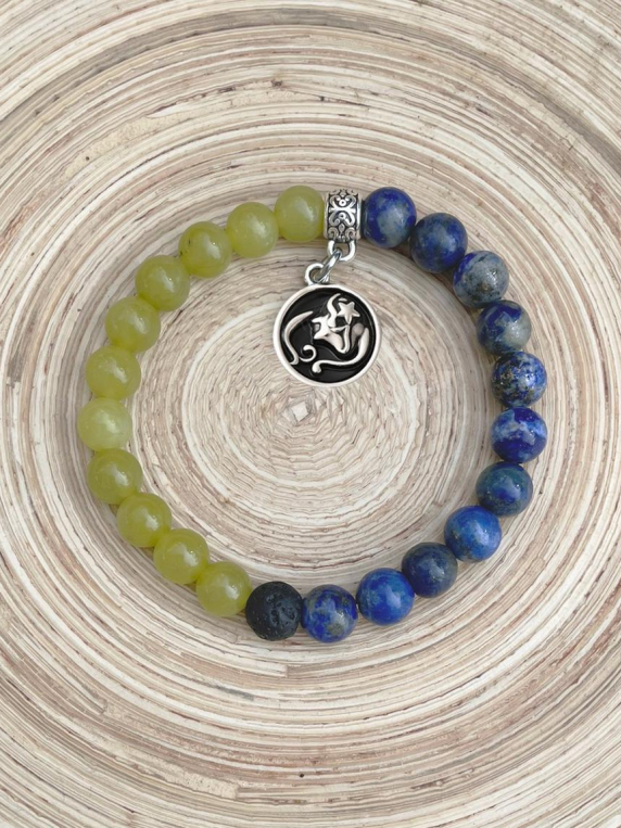 VIRGO Zodiac Bracelet - Peridot/Lapis Lazuli