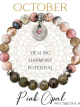 OCTOBER Birthstone Bracelet - Pink Opal