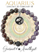 AQUARIUS Zodiac Bracelet - Garnet/Amethyst