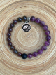 AQUARIUS Zodiac Bracelet - Garnet/Amethyst