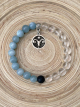 ARIES Zodiac Bracelet - Aquamarine/Clear Quartz