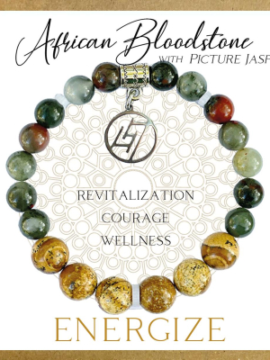 African Bloodstone Inspirit Energy Bracelet - ENERGIZE African Bloodstone Inspirit Energy Bracelet - ENERGIZE
