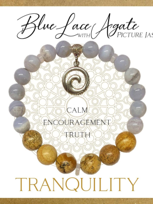 Blue Lace Agate Inspirit Energy Bracelet - TRANQUILITY Blue Lace Agate Inspirit Energy Bracelet - TRANQUILITY