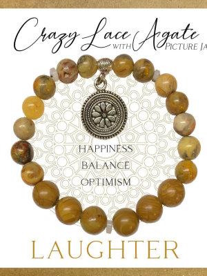 Crazy Lace Agate Inspirit Energy Bracelet - LAUGHTER