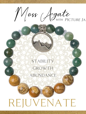 Moss Agate Inspirit Energy Bracelet - REJUVENATE Moss Agate Inspirit Energy Bracelet - REJUVENATE
