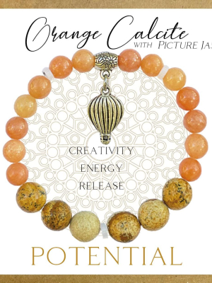 Orange Calcite Inspirit Energy Bracelet - POTENTIAL Orange Calcite Inspirit Energy Bracelet - POTENTIAL