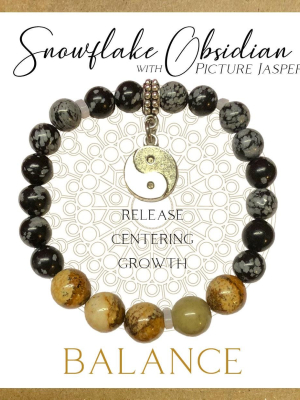 Snowflake Obsidian Inspirit Energy Bracelet - BALANCE Snowflake Obsidian Inspirit Energy Bracelet - BALANCE