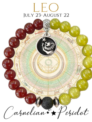 LEO Zodiac Bracelet - Carnelian/Peridot