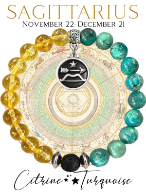 SAGITTARIUS Zodiac Bracelet - Citrine/Turquoise