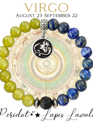 VIRGO Zodiac Bracelet - Peridot/Lapis Lazuli